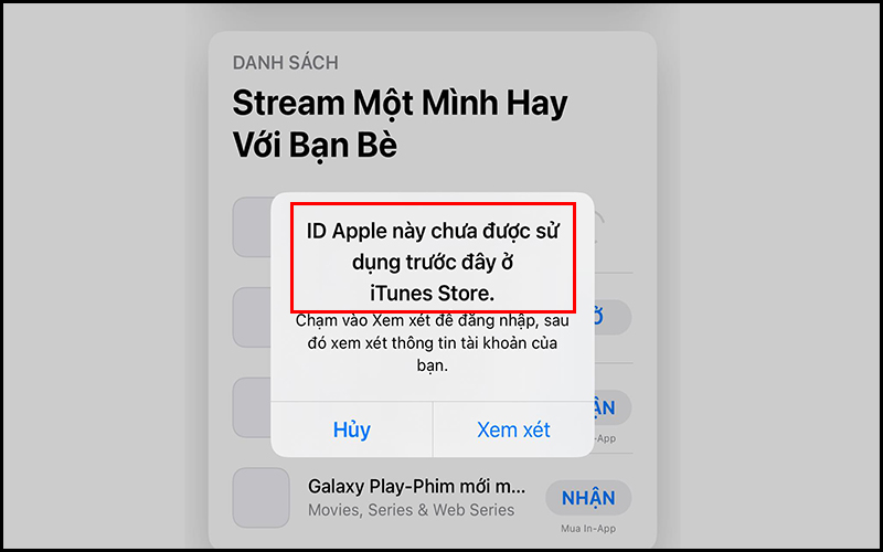 Lỗi ID Apple này chưa được sử dụng trước đây ở iTunes Store